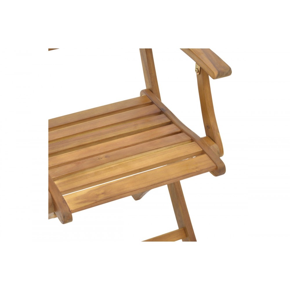 Πολυθρόνα "RECOFLY" πτυσσόμενη από ξύλο σε φυσικό χρώμα 52x53x85