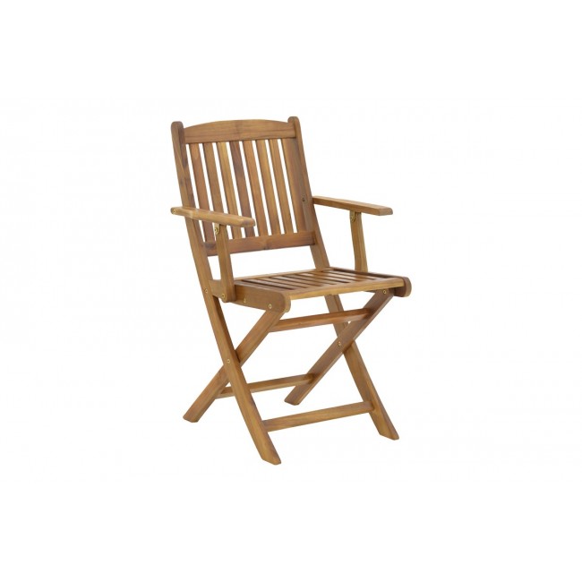 Πολυθρόνα "RECOFLY" πτυσσόμενη από ξύλο σε φυσικό χρώμα 52x53x85
