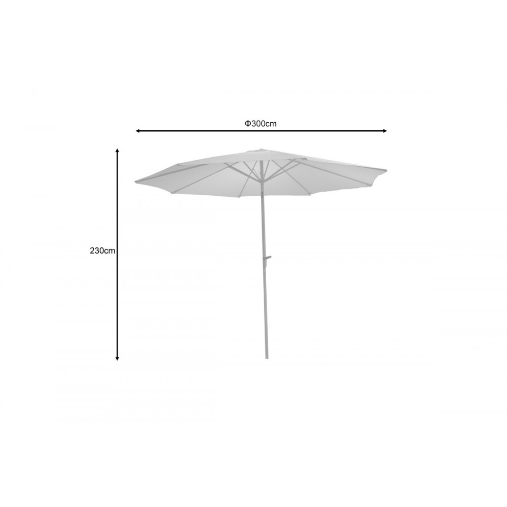 Ομπρέλα "FROW" από αλουμίνιο/ύφασμα σε λευκό/μπεζ χρώμα Φ3m