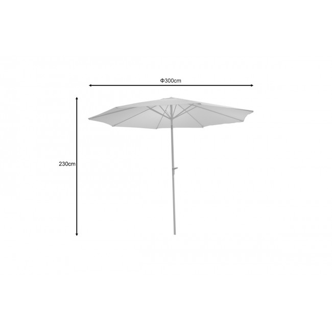 Ομπρέλα "FROW" από αλουμίνιο/ύφασμα σε λευκό/μπεζ χρώμα Φ3m