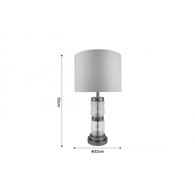 Επιτραπέζιο φωτιστικό "WENXIE" από μέταλλο/ύφασμα σε χρυσό/μπεζ χρώμα Φ32x53