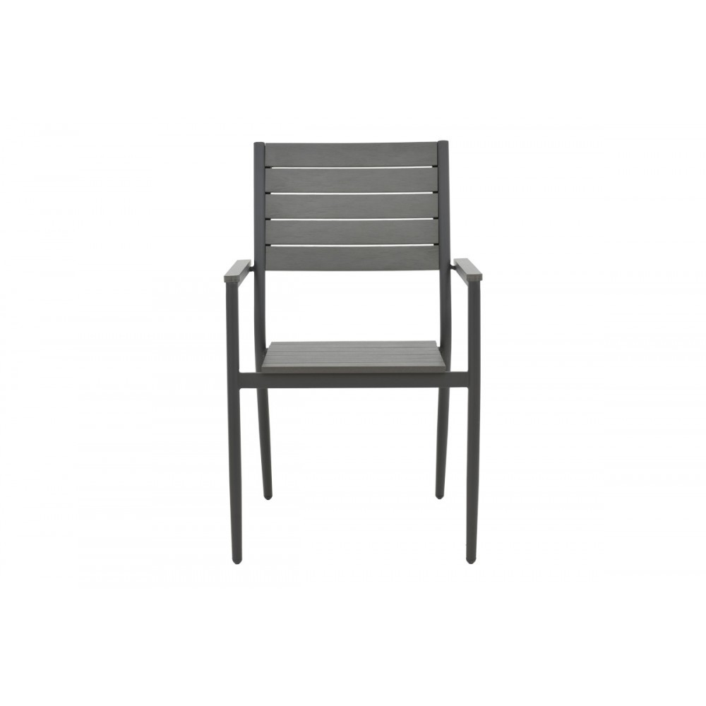 Πολυθρόνα "UPLIFT" από αλουμίνιο/polywood σε ανθρακί/γκρι χρώμα 60x56.3x89