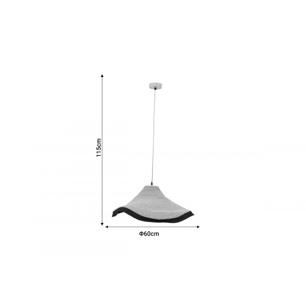 Φωτιστικό οροφής "HATTY" από μέταλλο/γιούτα σε φυσικό χρώμα Φ60x115