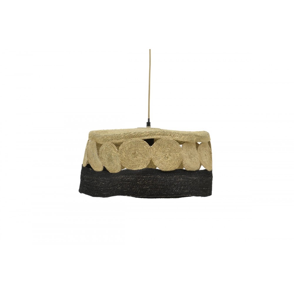 Φωτιστικό οροφής "ORMEN" από μέταλλο/γιούτα σε φυσικό/μαύρο χρώμα Φ50x115