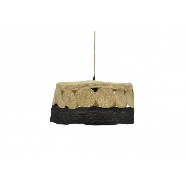 Φωτιστικό οροφής "ORMEN" από μέταλλο/γιούτα σε φυσικό/μαύρο χρώμα Φ50x115
