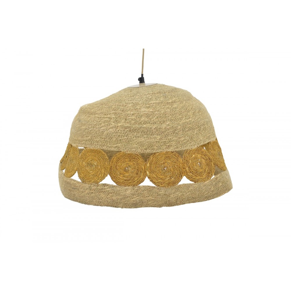 Φωτιστικό οροφής "GERVI" από μέταλλο/γιούτα σε φυσικό χρώμα Φ50x110