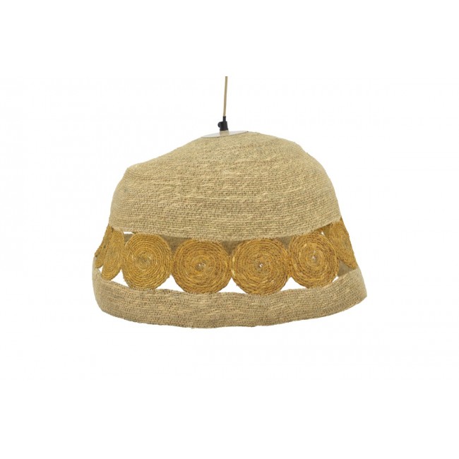 Φωτιστικό οροφής "GERVI" από μέταλλο/γιούτα σε φυσικό χρώμα Φ50x110