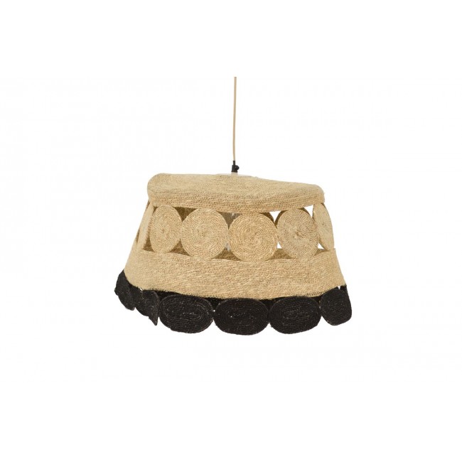 Φωτιστικό οροφής "LOZIR" από μέταλλο/γιούτα σε φυσικό/μαύρο χρώμα Φ60x110