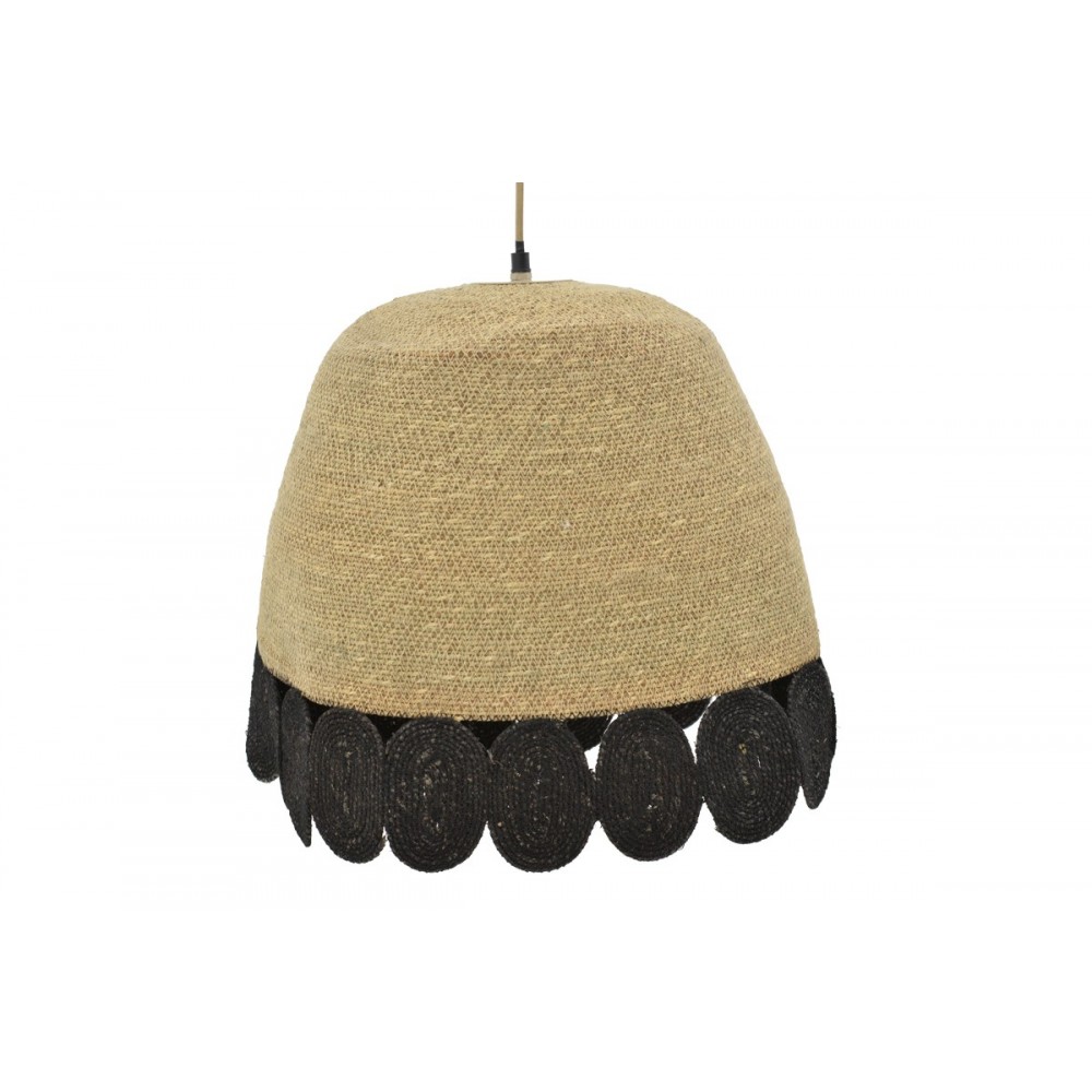 Φωτιστικό οροφής "SONRO" από γιούτα/μέταλλο σε φυσικό/μαύρο χρώμα Φ50x115