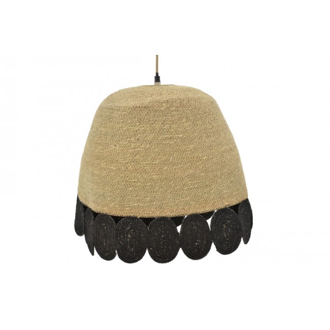 Φωτιστικό οροφής "SONRO" από γιούτα/μέταλλο σε φυσικό/μαύρο χρώμα Φ50x115