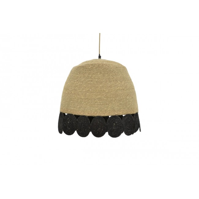 Φωτιστικό οροφής "SONRO" από γιούτα/μέταλλο σε φυσικό/μαύρο χρώμα Φ50x115
