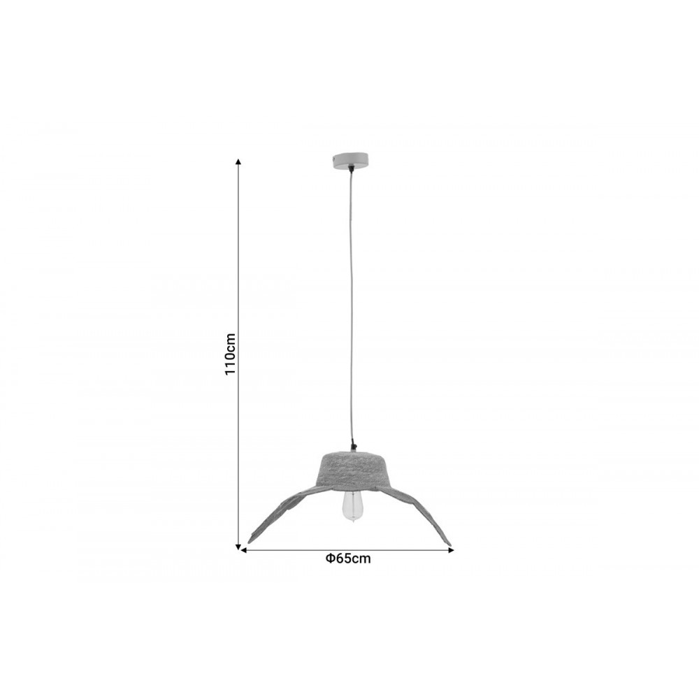 Φωτιστικό οροφής "JARUA" από μέταλλο/γιούτα σε φυσικό χρώμα Φ65x110