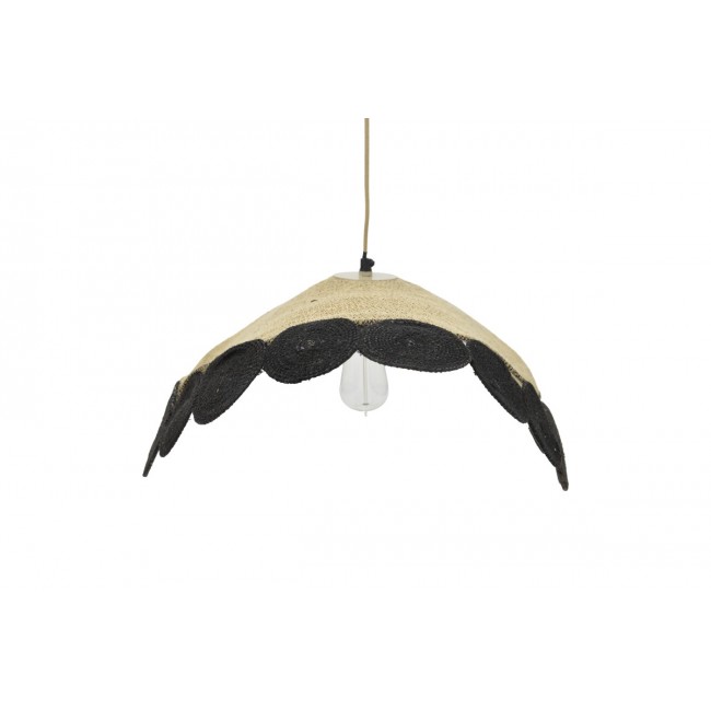 Φωτιστικό οροφής "KONO" από γιούτα σε φυσικό/μαύρο χρώμα Φ70x100