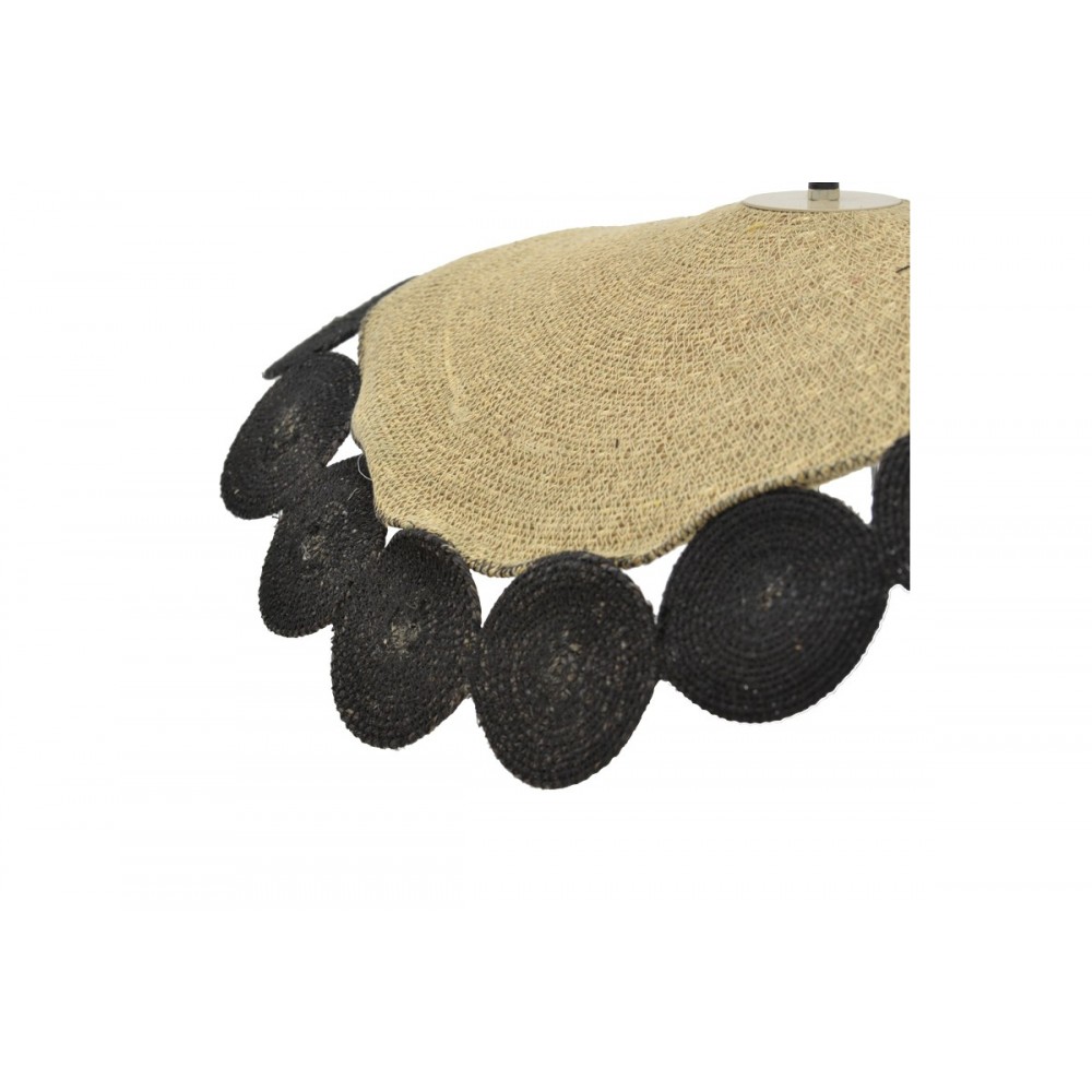 Φωτιστικό οροφής "KONO" από γιούτα σε φυσικό/μαύρο χρώμα Φ70x100