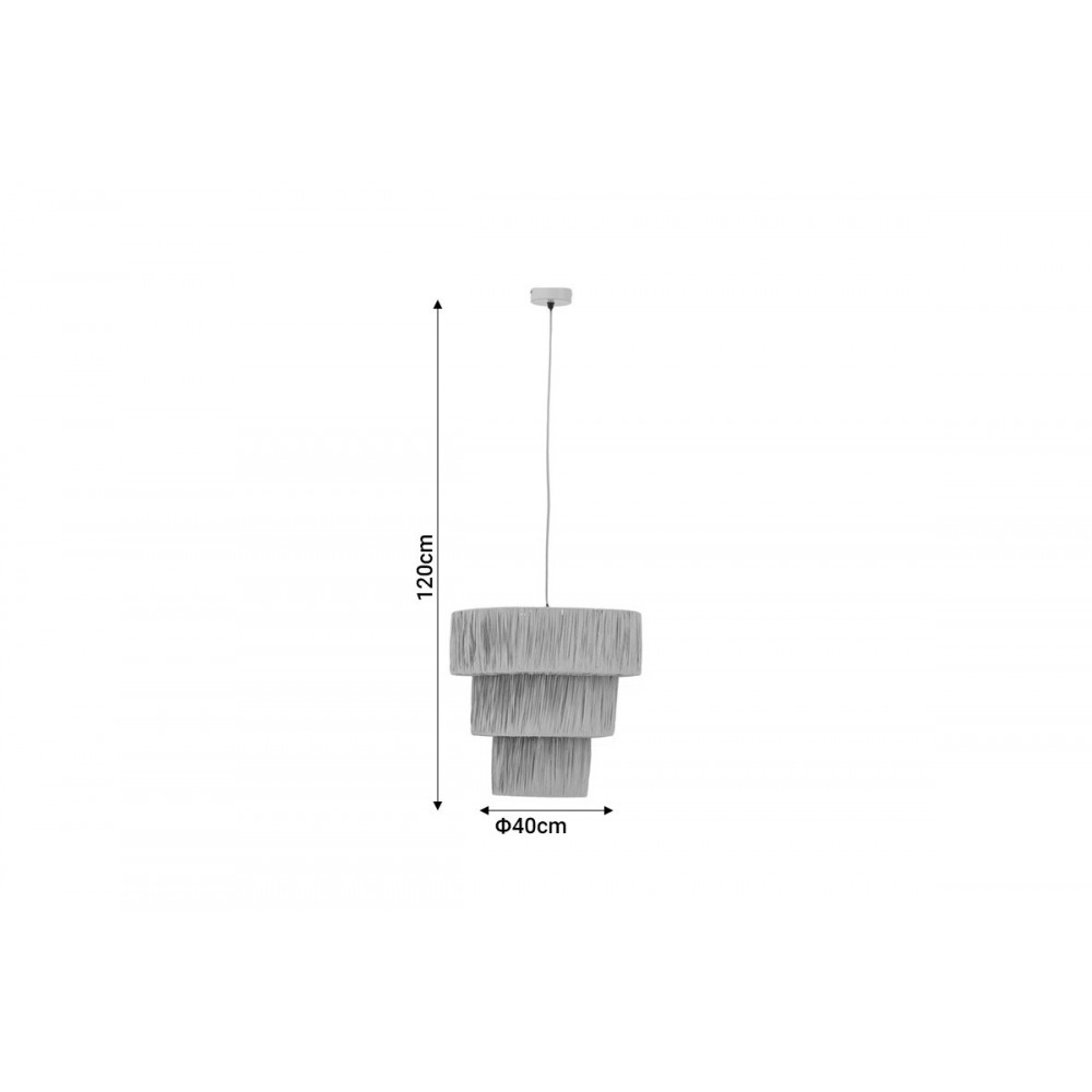 Φωτιστικό οροφής "BOMBE" από μέταλλο/χαρτί σε φυσικό χρώμα Φ40x120