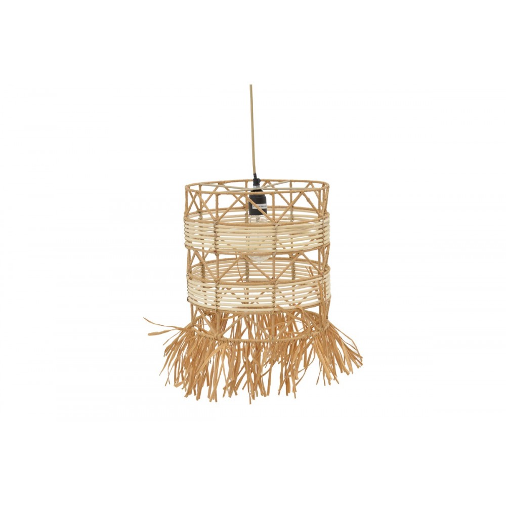 Φωτιστικό οροφής "CROSSIO" από γιούτα σε φυσικό χρώμα Φ30x110