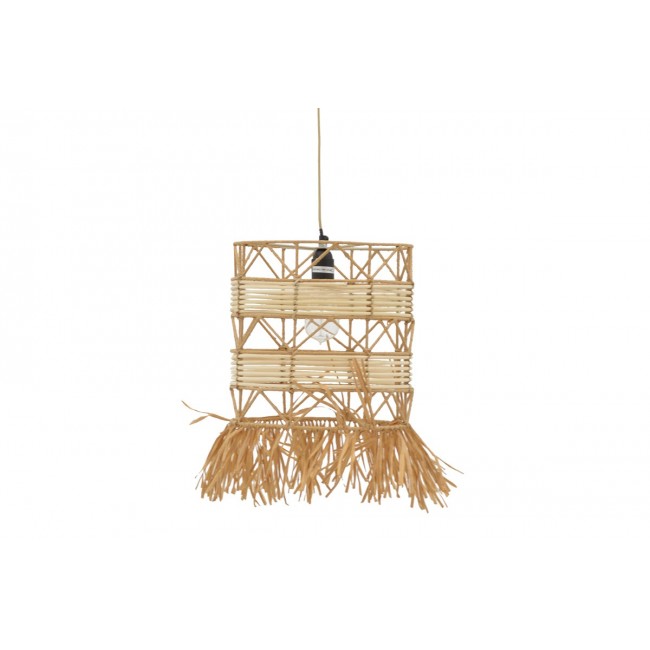 Φωτιστικό οροφής "CROSSIO" από γιούτα σε φυσικό χρώμα Φ30x110