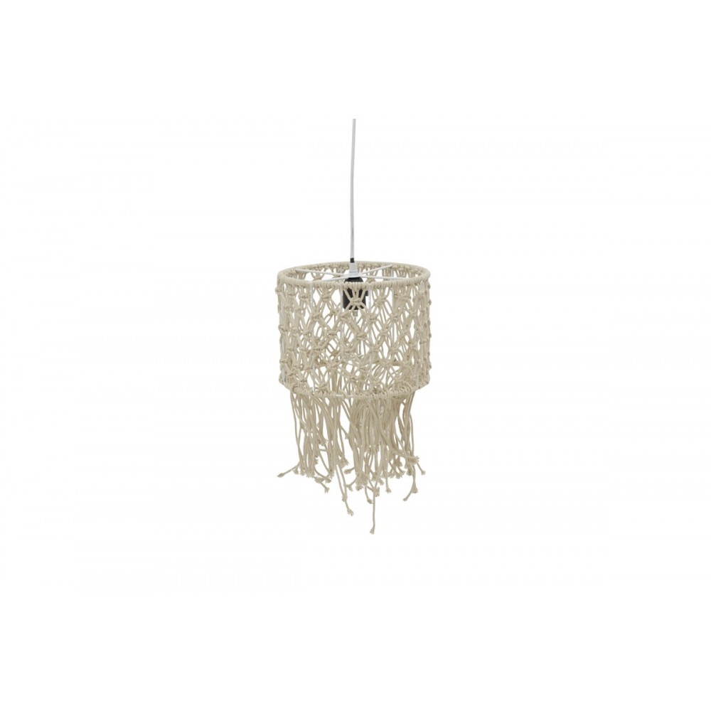 Φωτιστικό οροφής "ZELIAN" από μέταλλο/μακραμέ σε φυσικό χρώμα Φ25x100