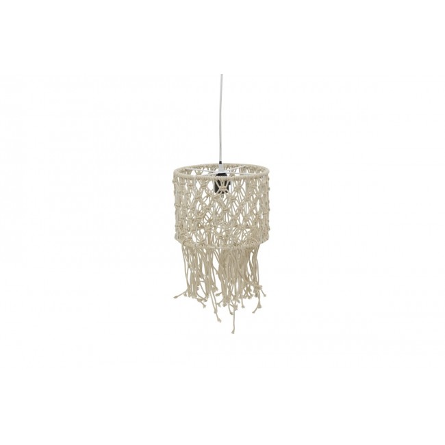Φωτιστικό οροφής "ZELIAN" από μέταλλο/μακραμέ σε φυσικό χρώμα Φ25x100