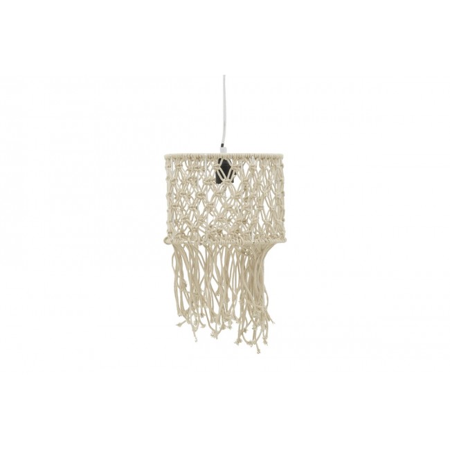 Φωτιστικό οροφής "ZELIAN" από μέταλλο/μακραμέ σε φυσικό χρώμα Φ25x100