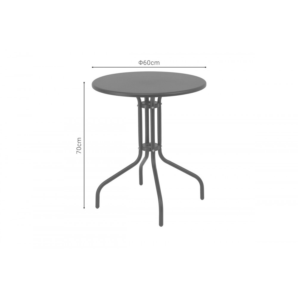 Τραπέζι "VERGO" από μέταλλο σε σαμπανιζέ χρώμα Φ60x70