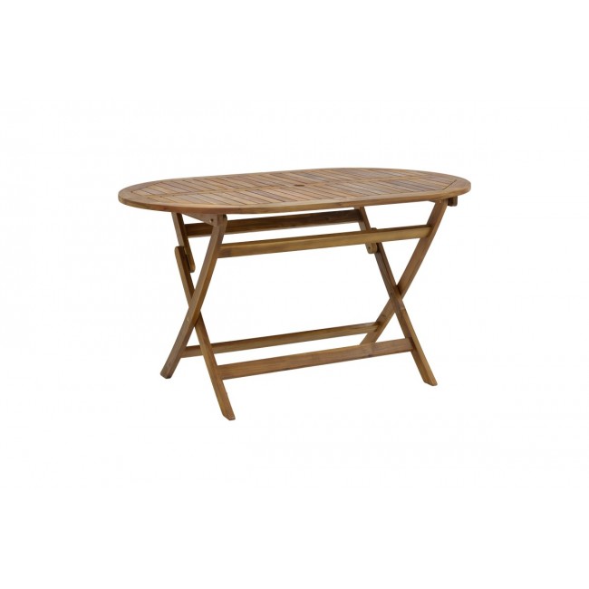 Τραπεζαρία 5τμχ "ZERCO-FALOV" από ξύλο σε φυσικό χρώμα 130x80x72