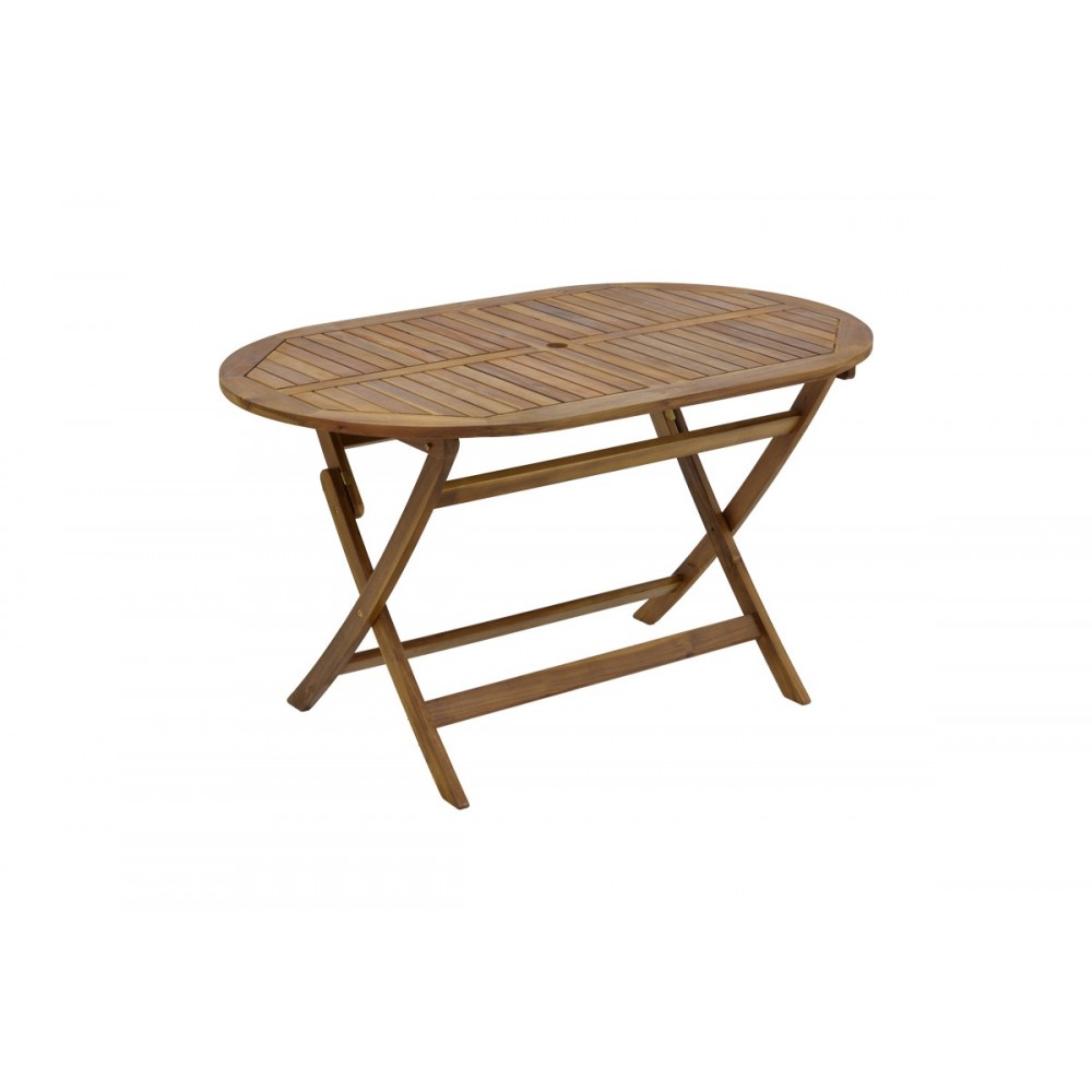 Τραπεζαρία 5τμχ "ZERCO-FALOV" από ξύλο σε φυσικό χρώμα 130x80x72