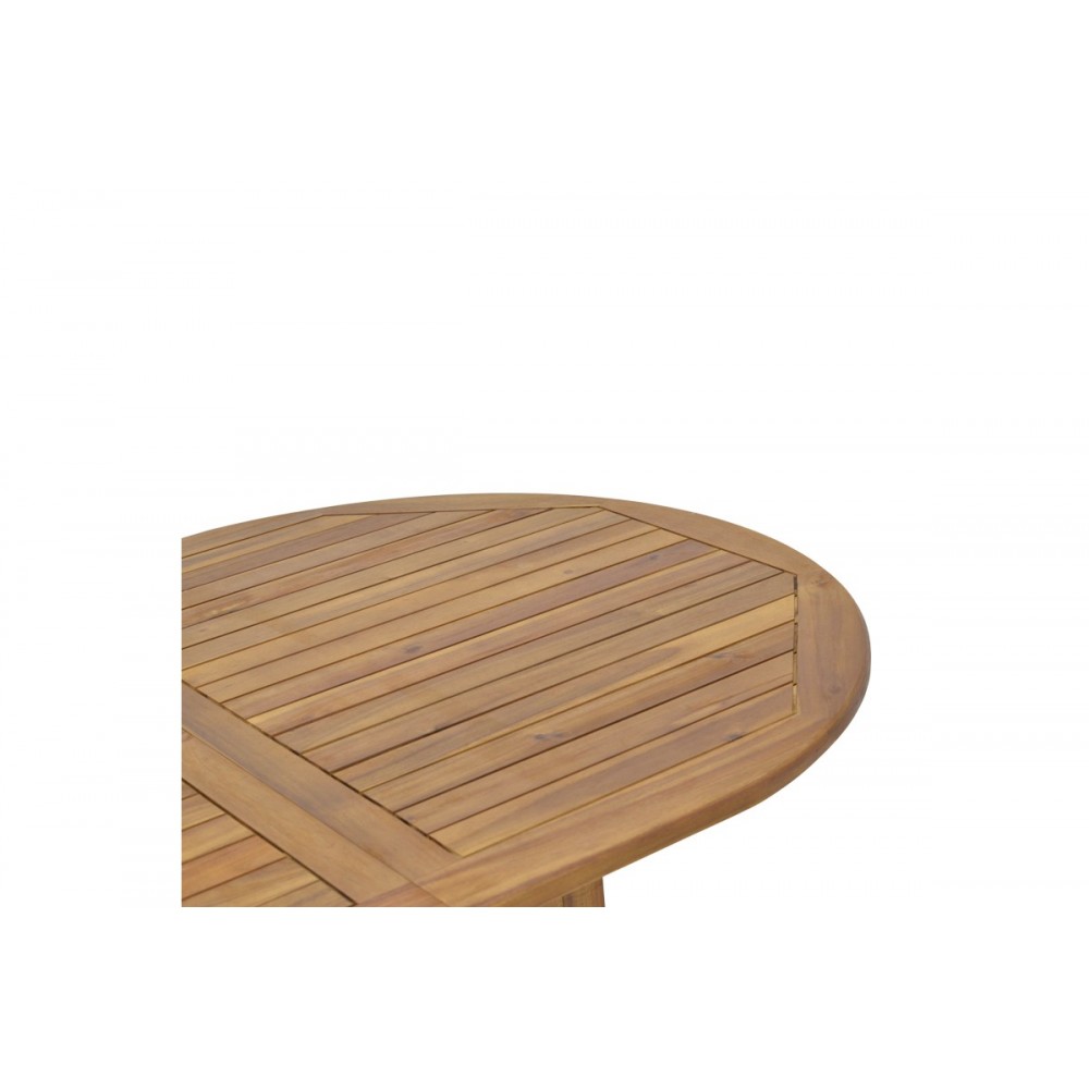 Τραπεζαρία 7τμχ "ZERCO-SOPHO" από ξύλο σε φυσικό χρώμα 200/150x100x75