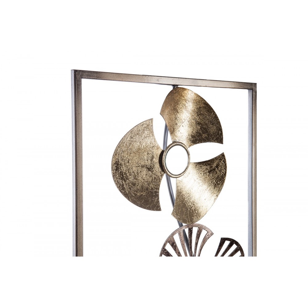 Διακοσμητικό τοίχου "BLOMMA" από μέταλλο σε αντικέ χρυσό χρώμα 31x3.5x90