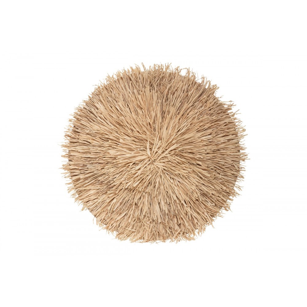 Διακοσμητικό τοίχου "ALAINA" από mdf/ψάθα σε φυσικό χρώμα Φ64x4