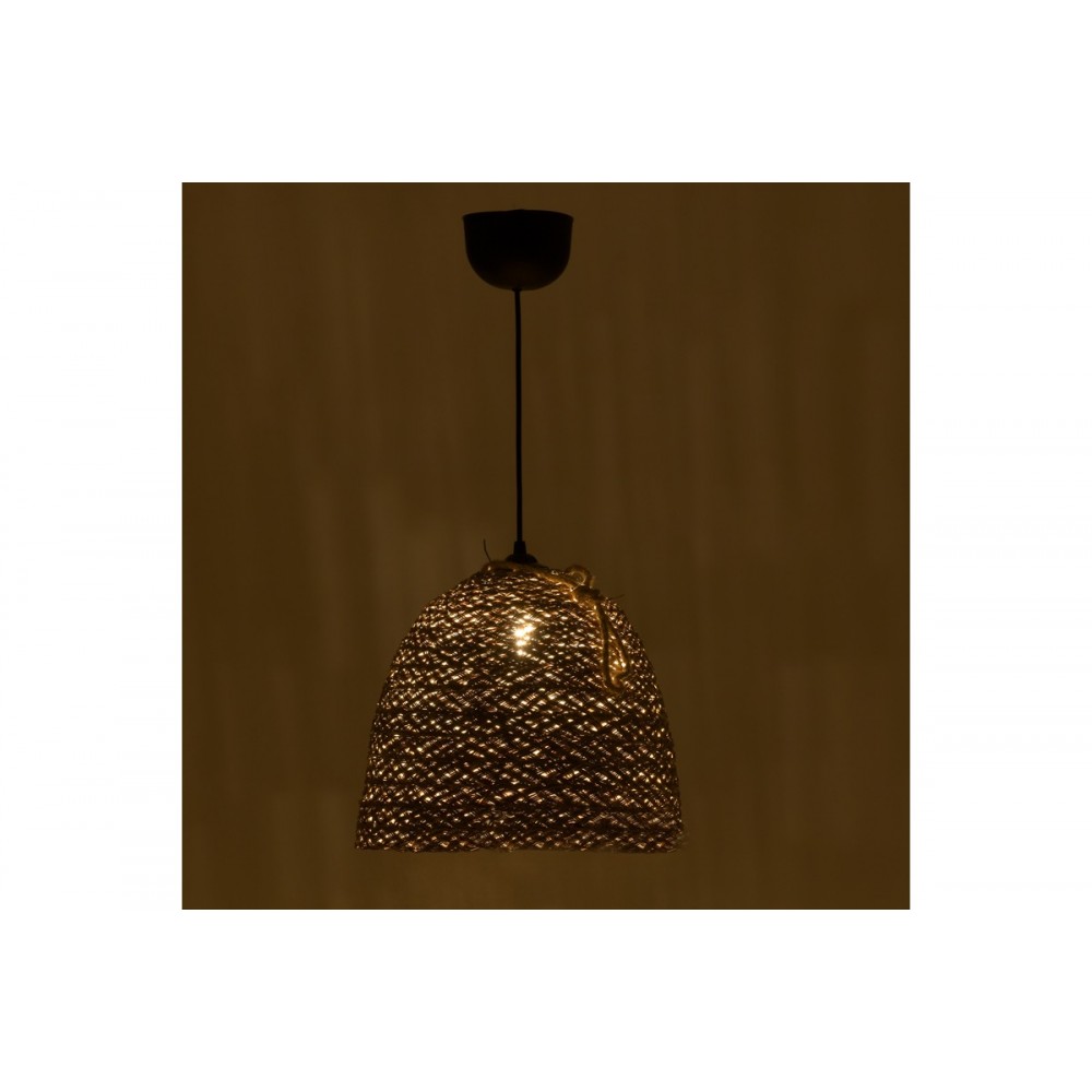 Φωτιστικό οροφής "LAMPER" από ψάθα σε φυσικό χρώμα Φ30x82