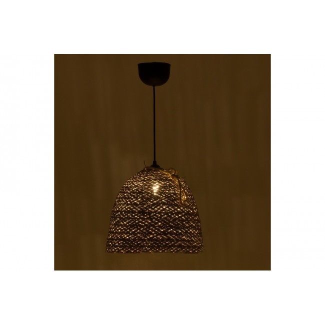 Φωτιστικό οροφής "LAMPER" από ψάθα σε φυσικό χρώμα Φ30x82