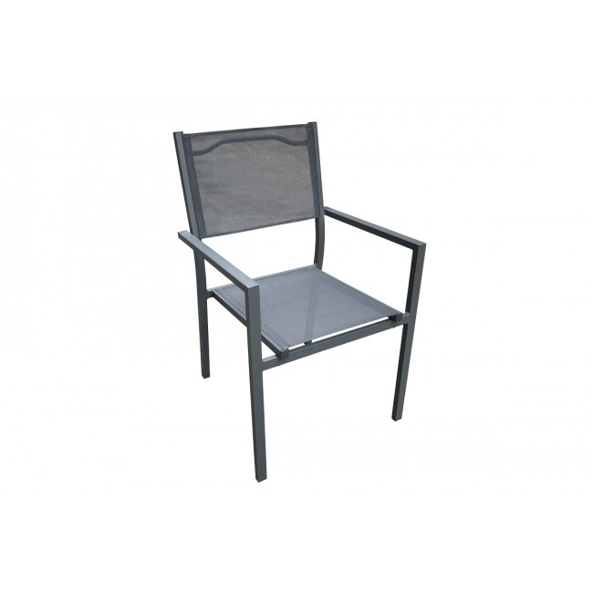 Πολυθρόνα κήπου "MOLY" από αλουμίνιο/textilene σε ανθρακί χρώμα 56.5x61x87.5
