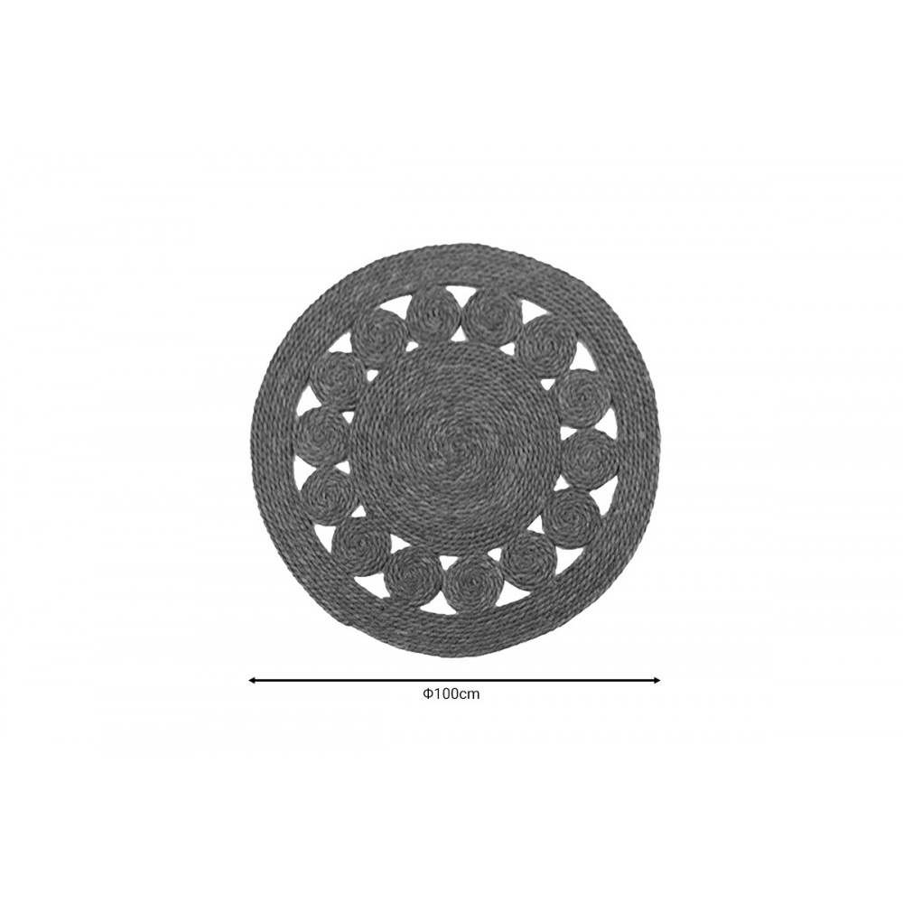 Χαλί "LOPZERC" από σχοινί σε φυσικό χρώμα Φ100x2