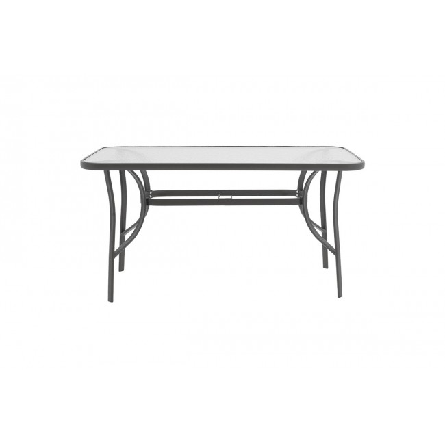 Τραπέζι "ENSURE" από μέταλλο/γυαλί σε ανθρακί χρώμα 120x80x70