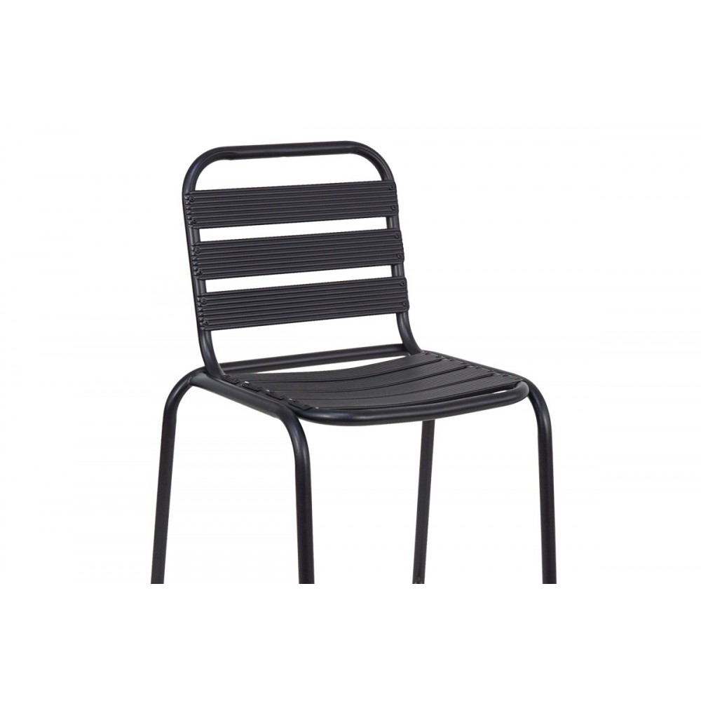 Σκαμπό μπαρ "SUSSIE" από μέταλλο/αλουμίνιο σε μαύρο χρώμα 58x58x111