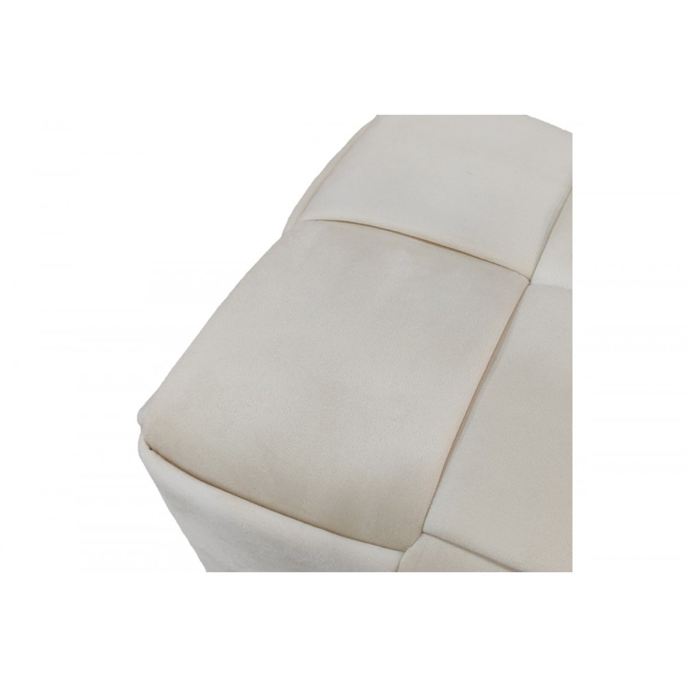 Σκαμπό "JISKO" από βελούδο σε μπεζ χρώμα 38x38x40