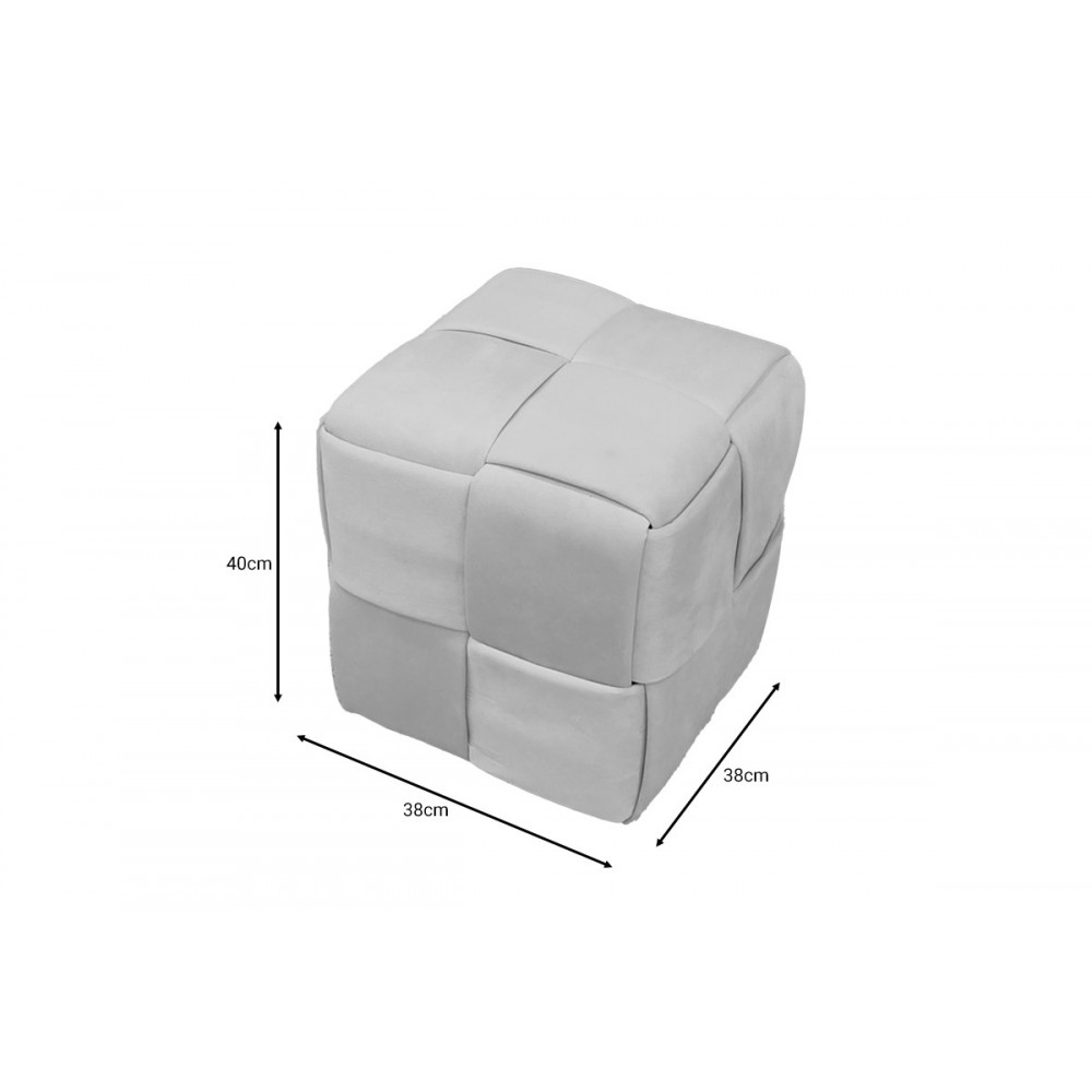 Σκαμπό "JISKO" από βελούδο σε μπεζ χρώμα 38x38x40