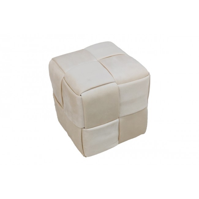 Σκαμπό "JISKO" από βελούδο σε μπεζ χρώμα 38x38x40