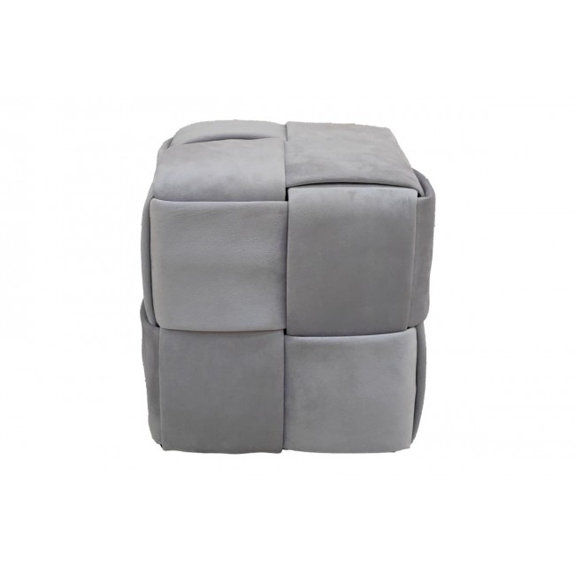 Σκαμπό "JISKO" από βελούδο σε γκρι χρώμα 38x38x40