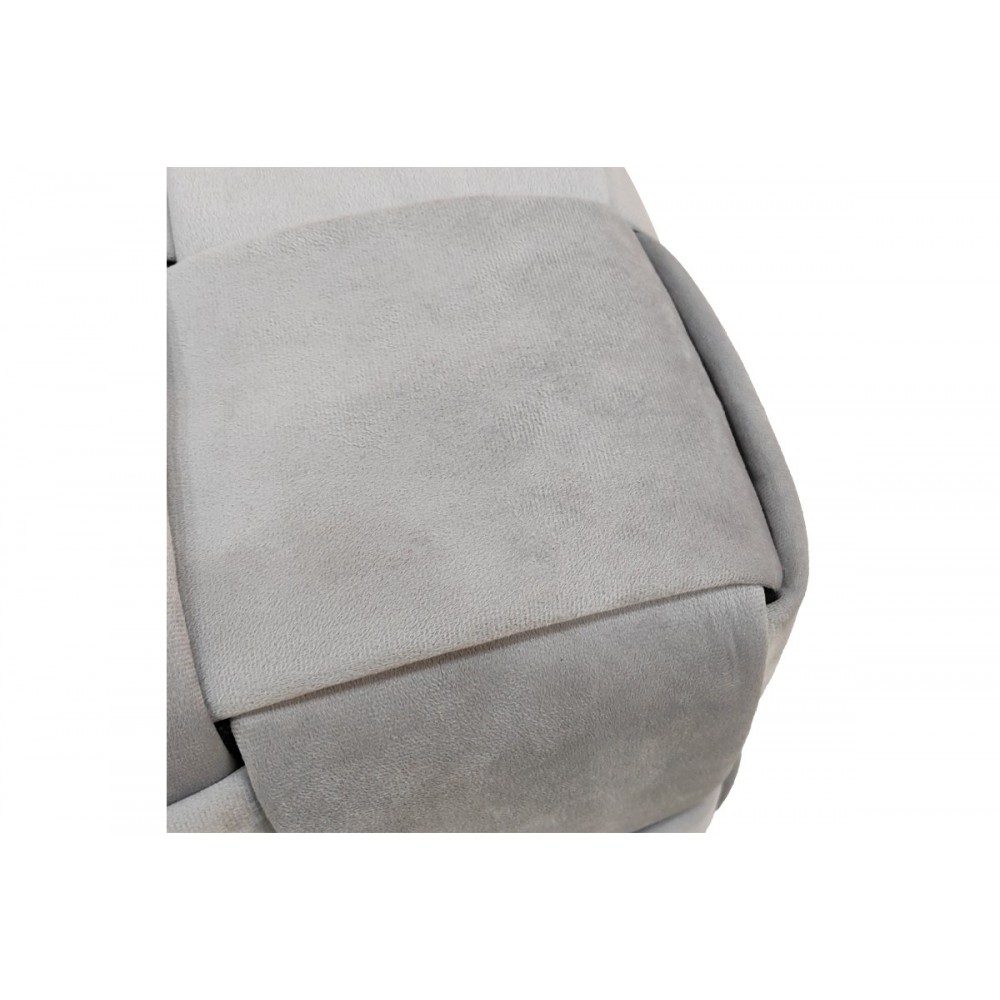 Σκαμπό "JISKO" από βελούδο σε γκρι χρώμα 38x38x40