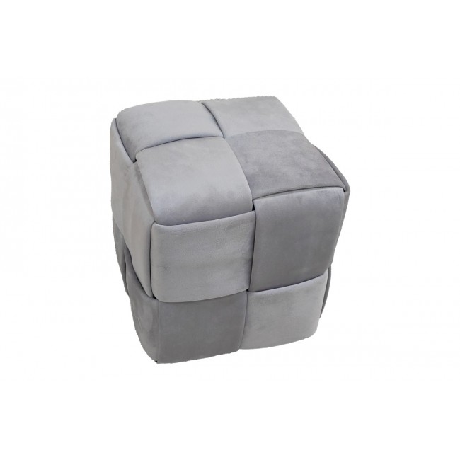 Σκαμπό "JISKO" από βελούδο σε γκρι χρώμα 38x38x40