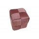 Σκαμπό "JISKO" από βελούδο σε χρώμα σάπιο μήλο 38x38x40
