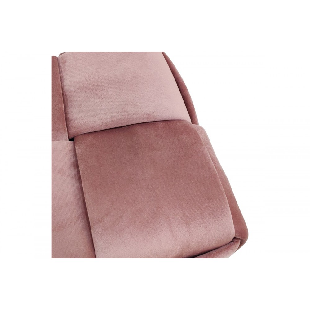 Σκαμπό "JISKO" από βελούδο σε χρώμα σάπιο μήλο 38x38x40