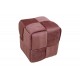 Σκαμπό "JISKO" από βελούδο σε χρώμα σάπιο μήλο 38x38x40