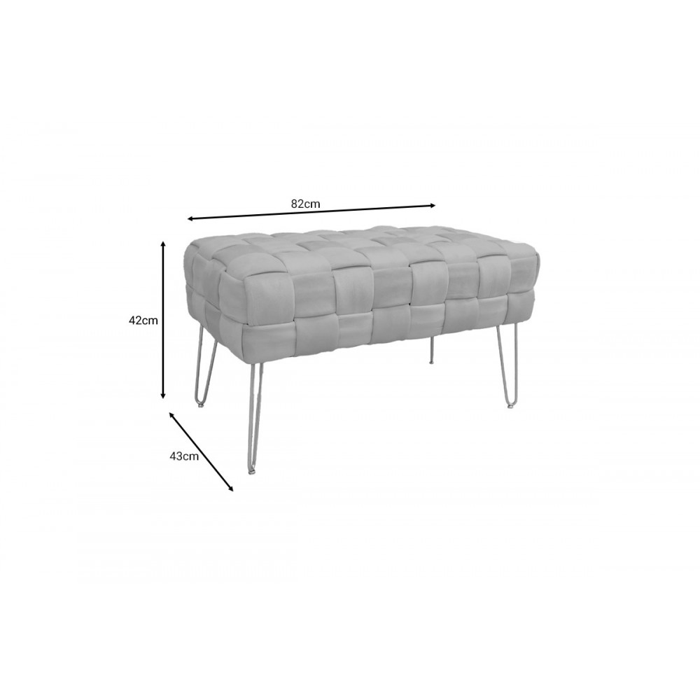 Σκαμπό "WENZO" από βελούδο σε χρώμα μπεζ 82x43x46