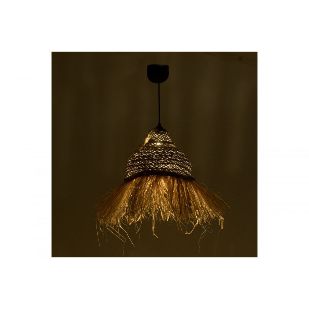 Φωτιστικό οροφής "BOHER" από ψάθα σε φυσικό χρώμα Φ33x76