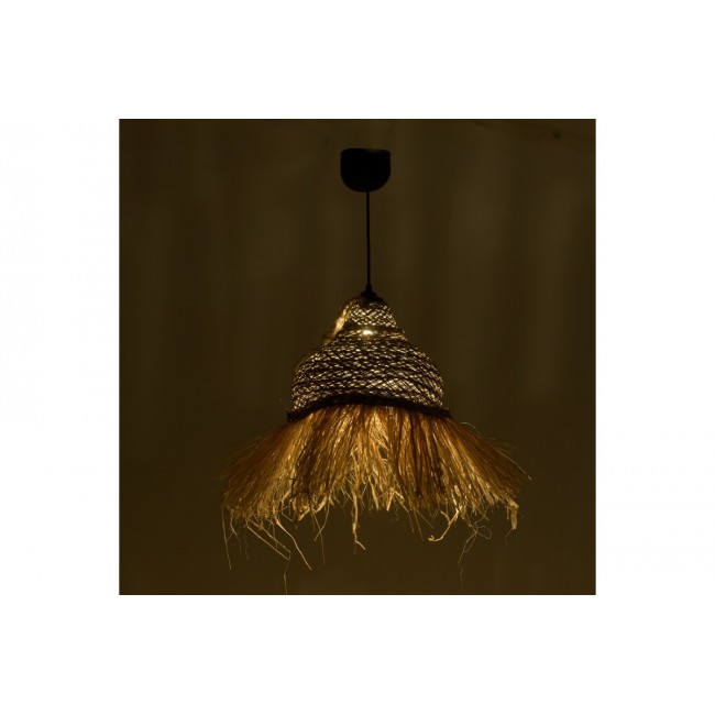 Φωτιστικό οροφής "BOHER" από ψάθα σε φυσικό χρώμα Φ33x76