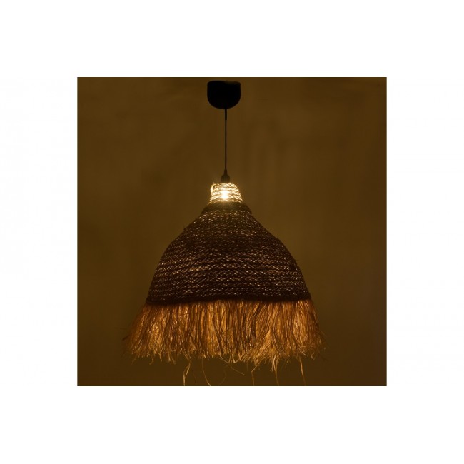 Φωτιστικό οροφής "BOHER" από ψάθα σε φυσικό χρώμα Φ60x99