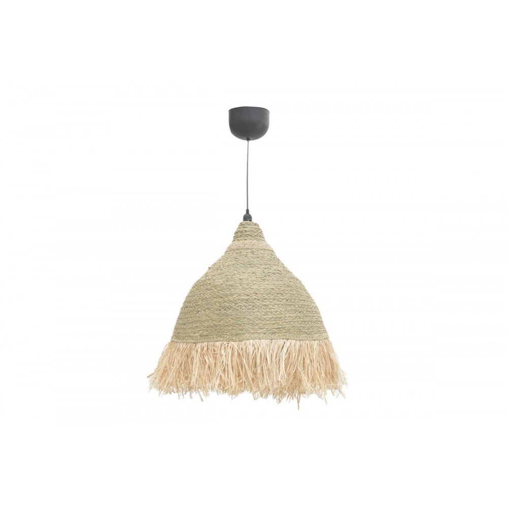 Φωτιστικό οροφής "BOHER" από ψάθα σε φυσικό χρώμα Φ60x99